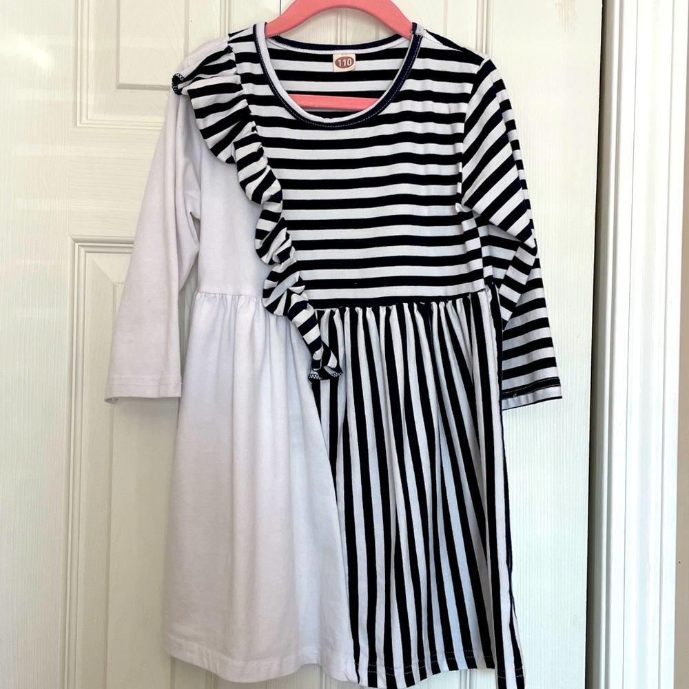 4T (size 110) white and navy dress